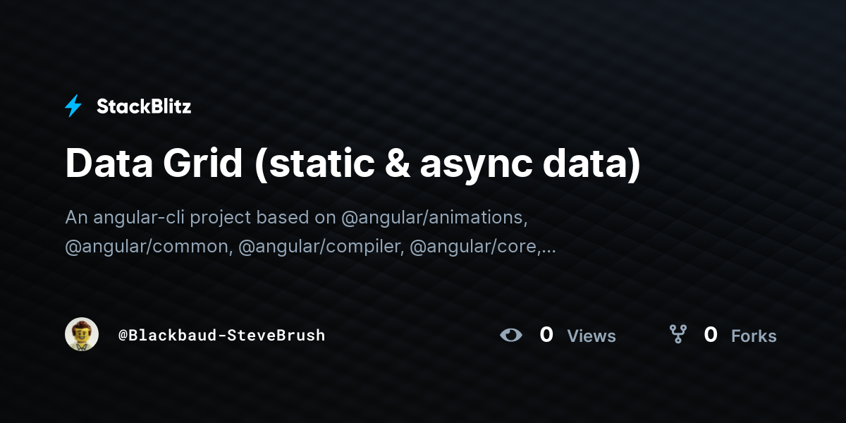 Data Grid (static & async data) - StackBlitz