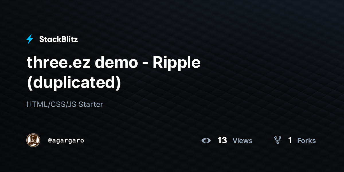 three.ez demo - Ripple (duplicated) - StackBlitz