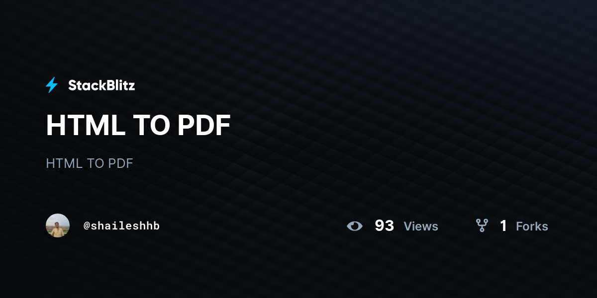 HTML TO PDF - StackBlitz