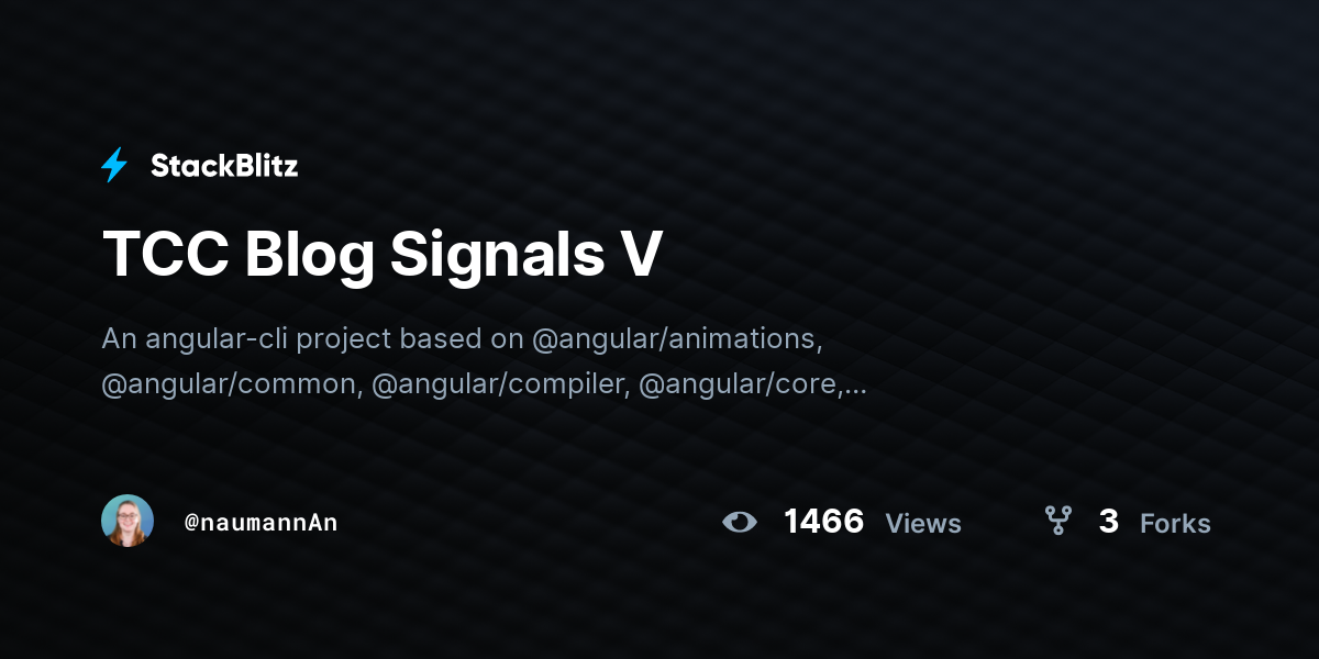 TCC Blog Signals V - StackBlitz