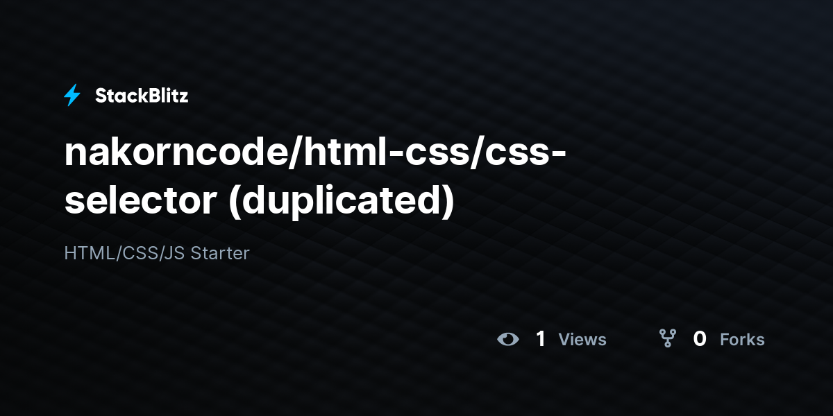 nakorncode/html-css/css-selector (duplicated) - StackBlitz
