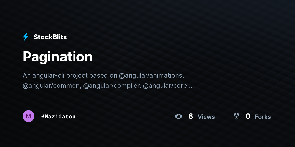 Pagination - StackBlitz