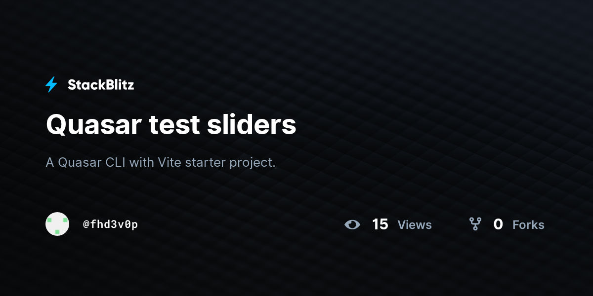 Quasar test sliders - StackBlitz
