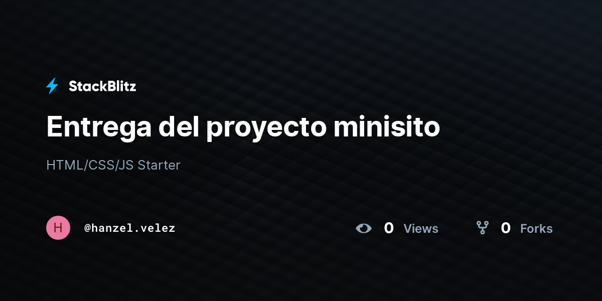 Entrega del proyecto minisito - StackBlitz