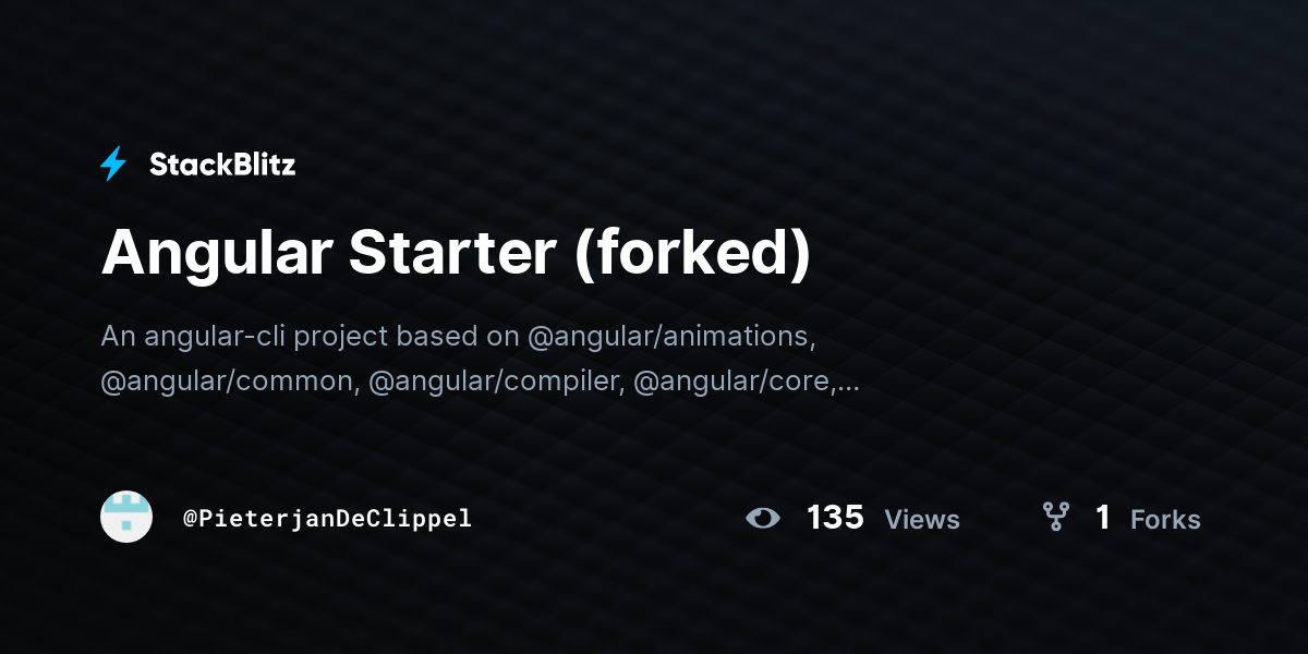 Angular Starter (forked) - StackBlitz