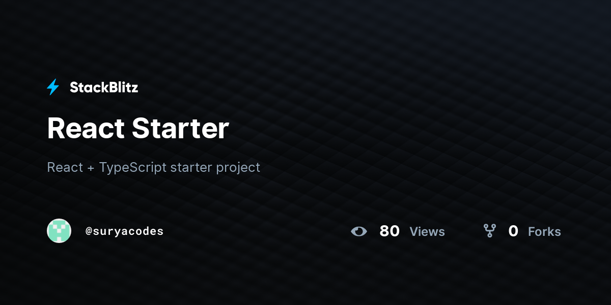 React Starter - StackBlitz
