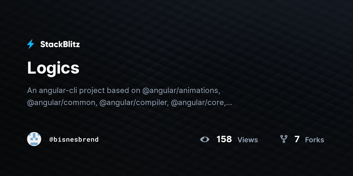 Angular Template - StackBlitz