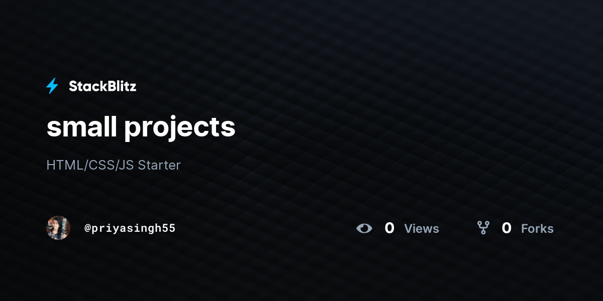 small projects - StackBlitz