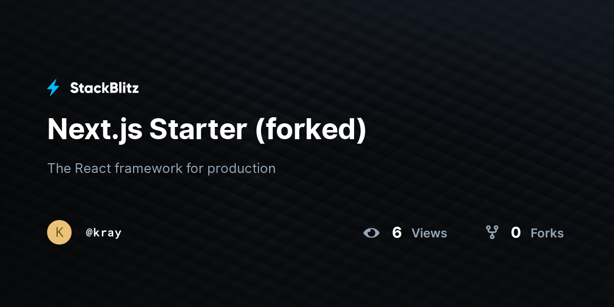 Next.js Starter (forked) - StackBlitz