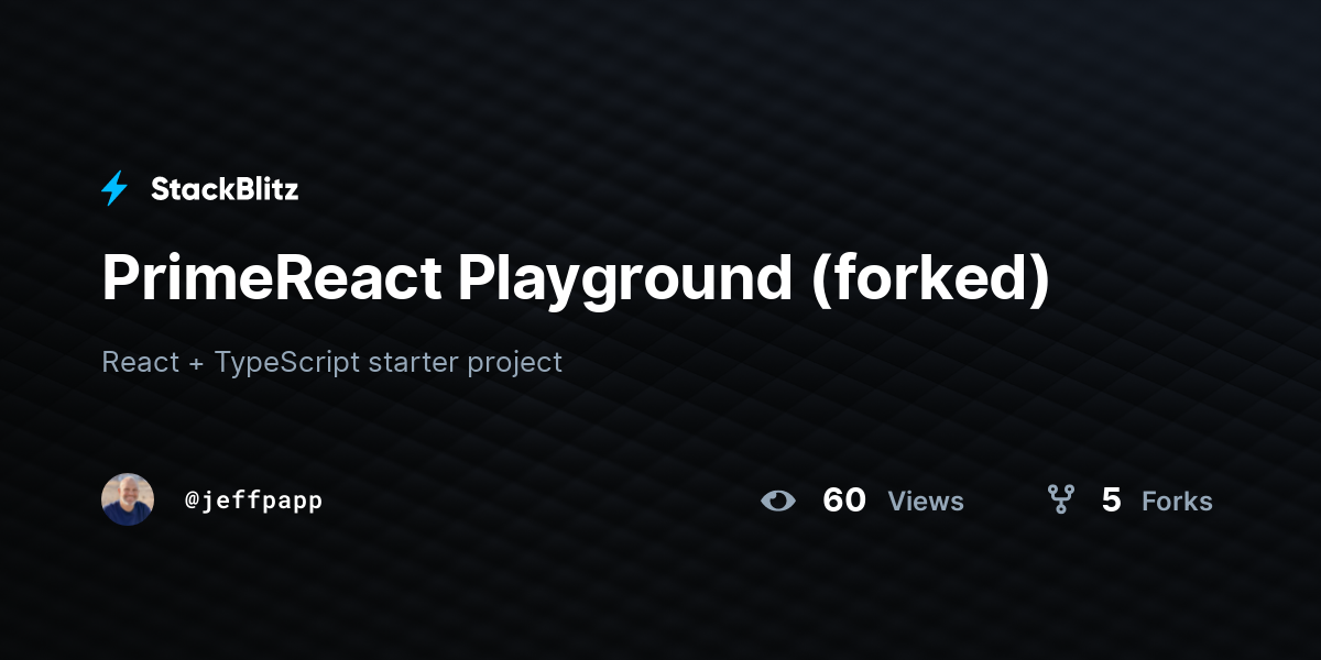 PrimeReact Playground (forked) - StackBlitz