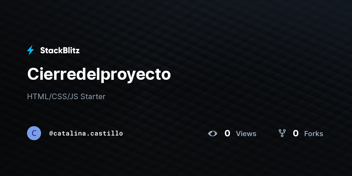 Cierredelproyecto - StackBlitz