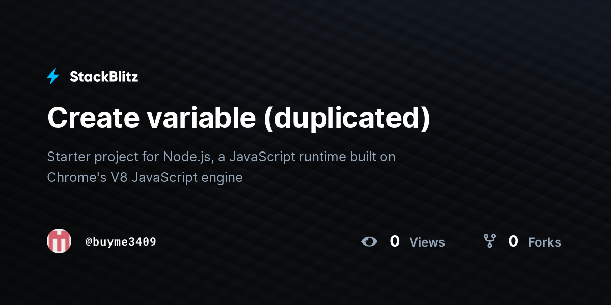 Create variable (duplicated) - StackBlitz