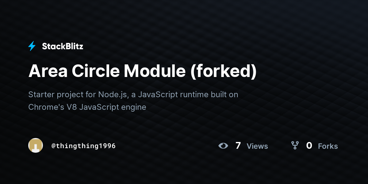 Area Circle Module (forked) - StackBlitz