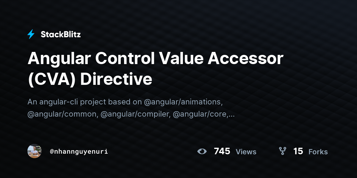 Angular Control Value Accessor (CVA) Directive - StackBlitz