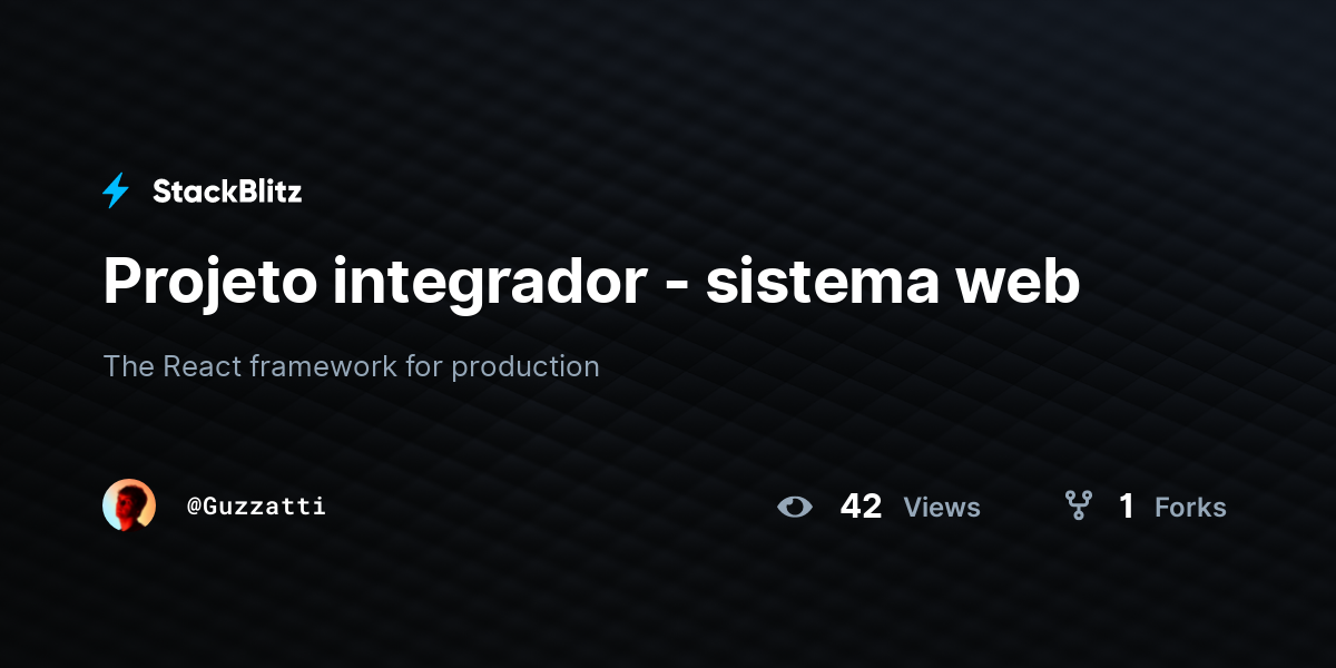 Projeto integrador - sistema web - StackBlitz