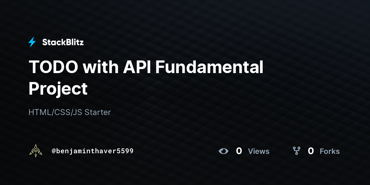 TODO with API Fundamental Project - StackBlitz