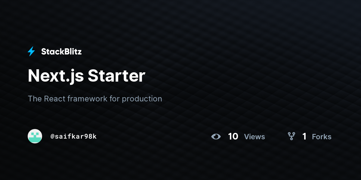 Next.js Starter - StackBlitz