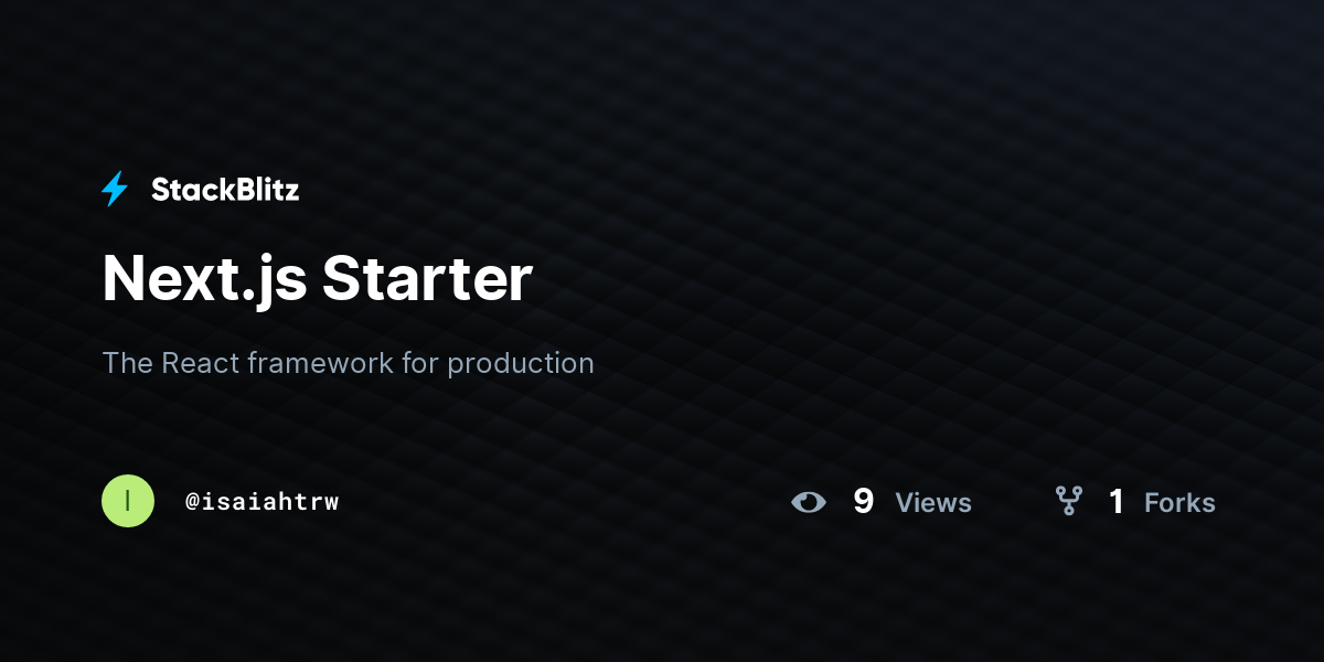 Next.js Starter - StackBlitz