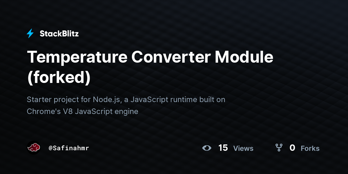 Temperature Converter Module (forked) - StackBlitz