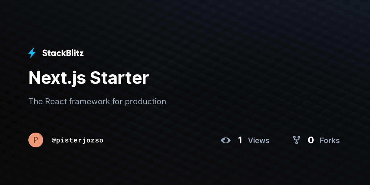 Next.js Starter - StackBlitz