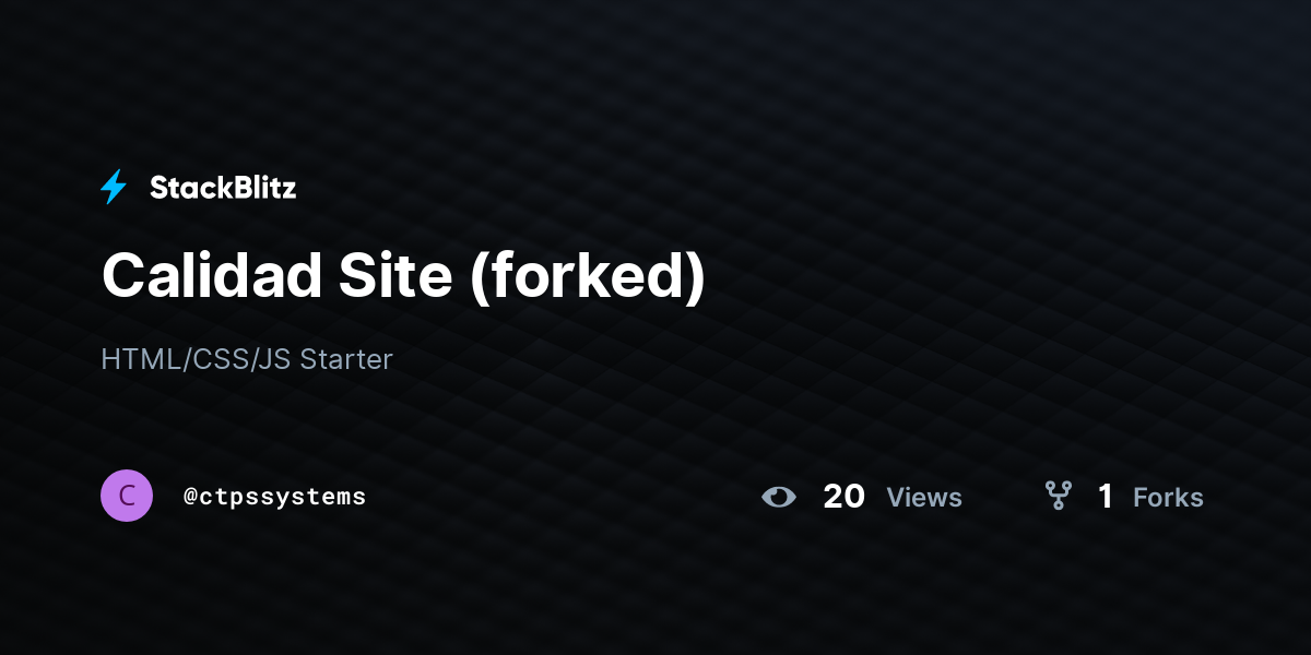 Calidad Site (forked) - StackBlitz