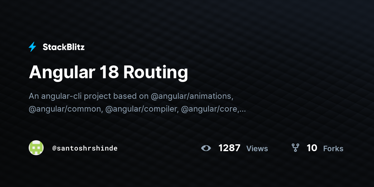 Angular 18 Routing - StackBlitz