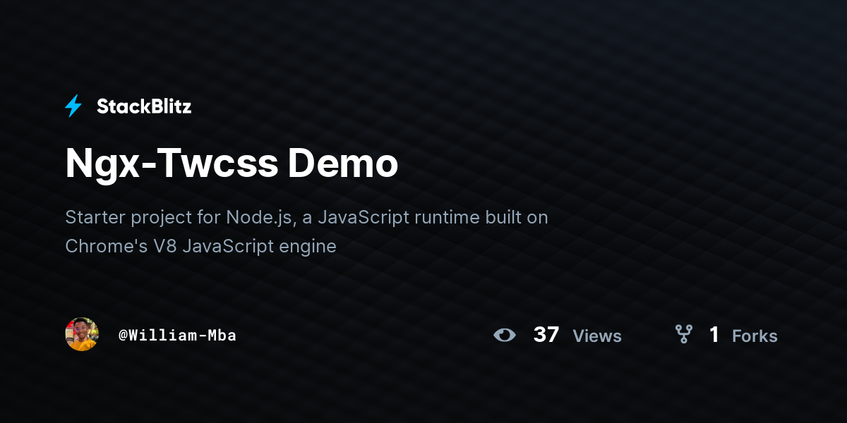 Ngx-Twcss Demo - StackBlitz