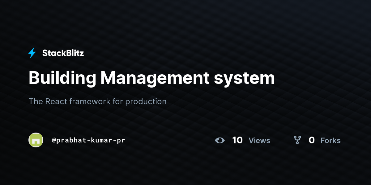 Building Management system - StackBlitz