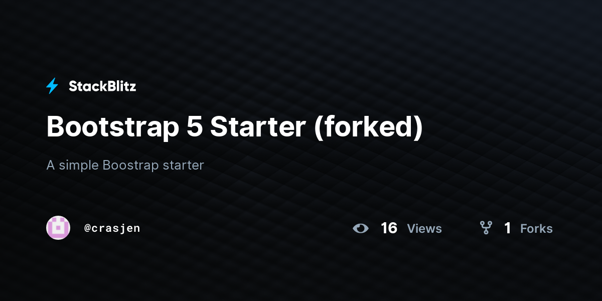 Bootstrap 5 Starter (forked) - StackBlitz