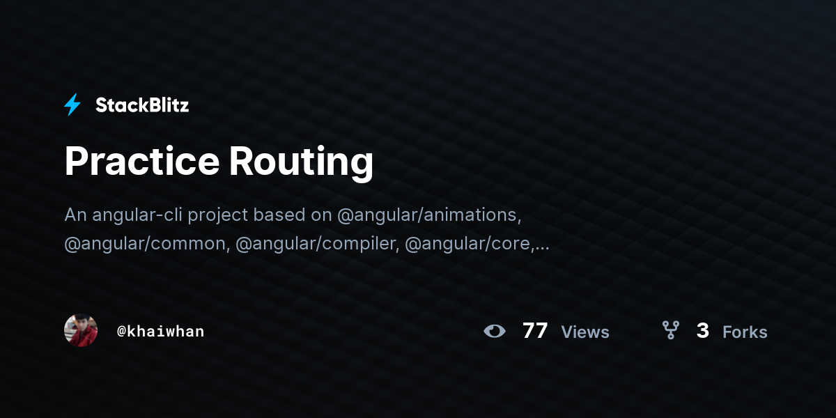 Practice Routing - StackBlitz