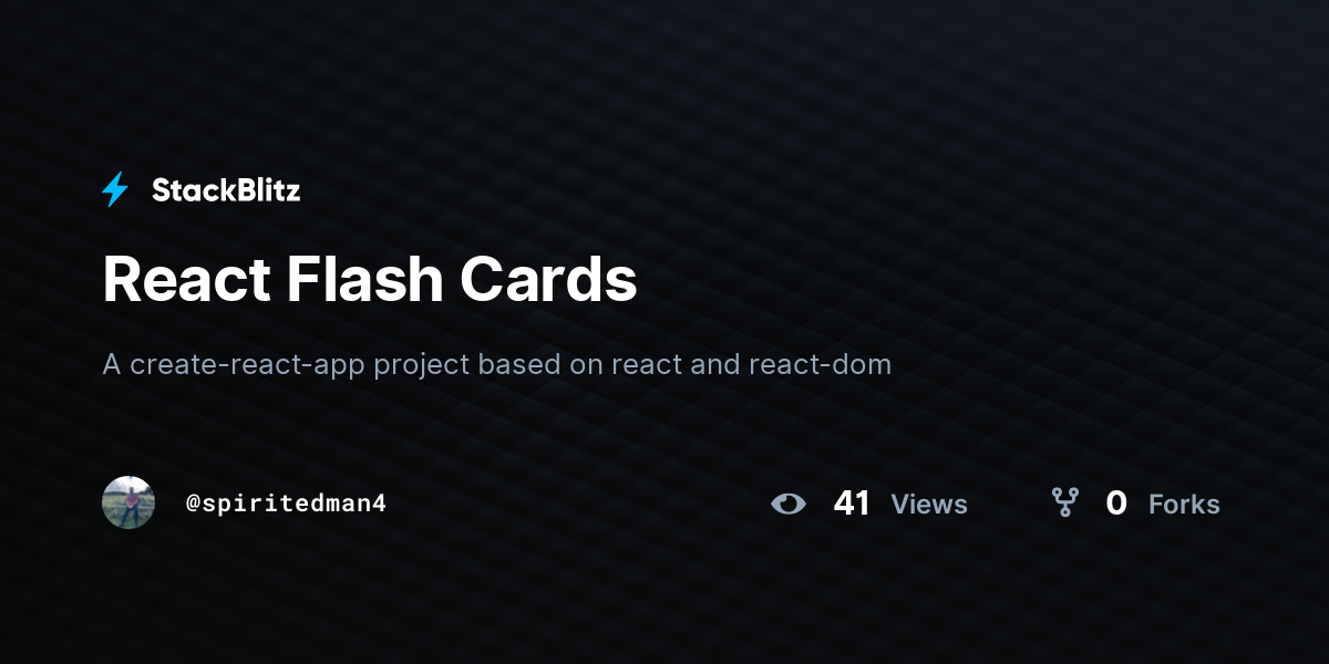 React Flash Cards - StackBlitz