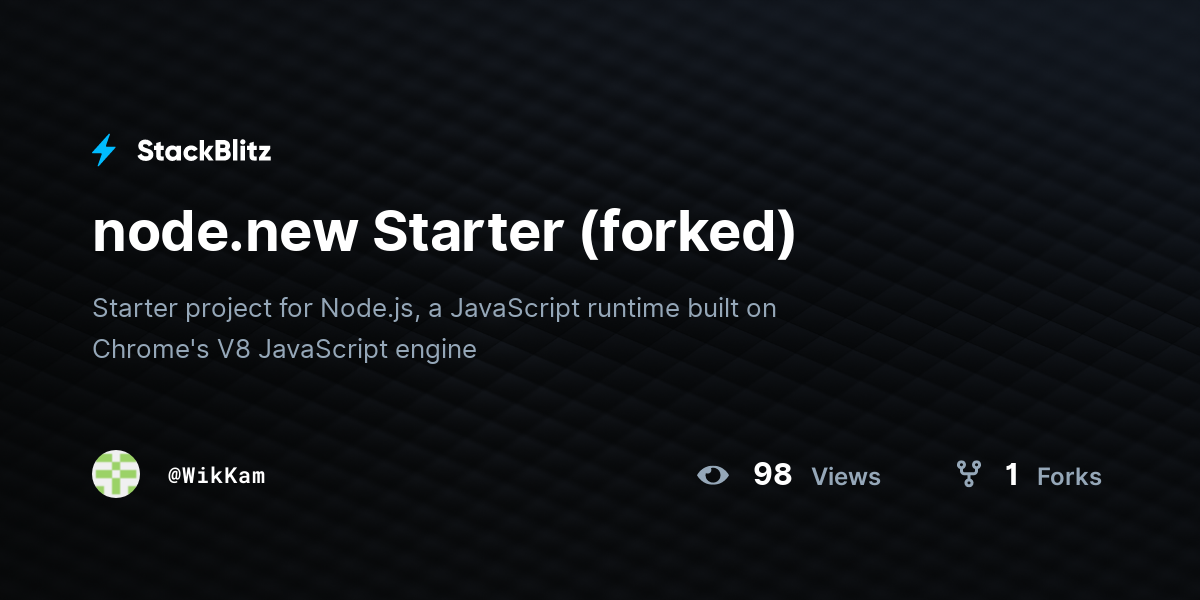 node.new Starter (forked) - StackBlitz