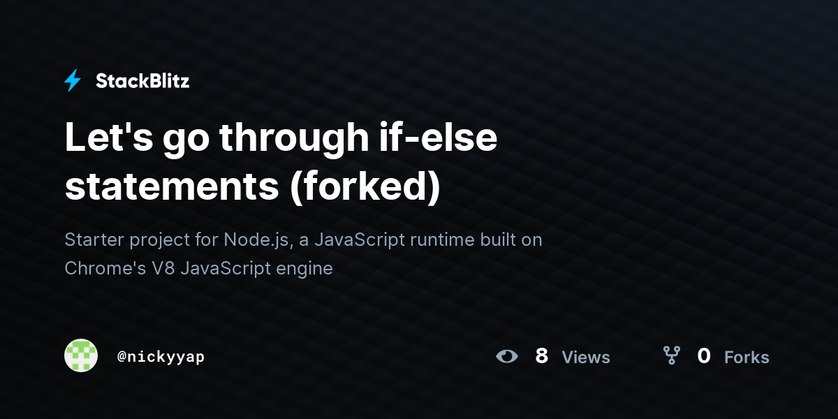 Let's go through if-else statements (forked) - StackBlitz