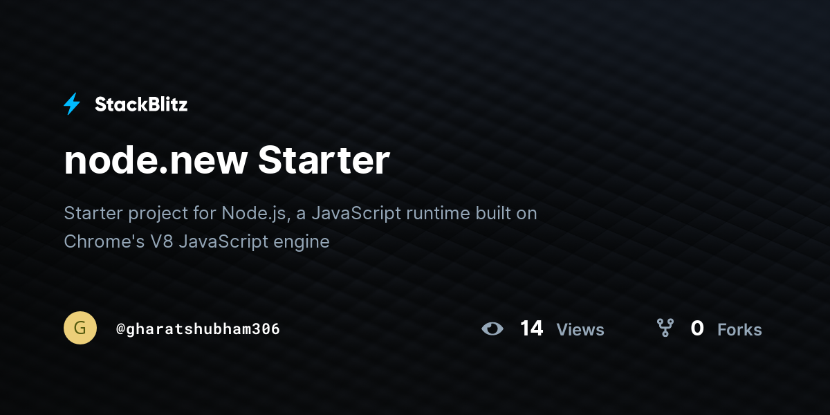 node.new Starter - StackBlitz