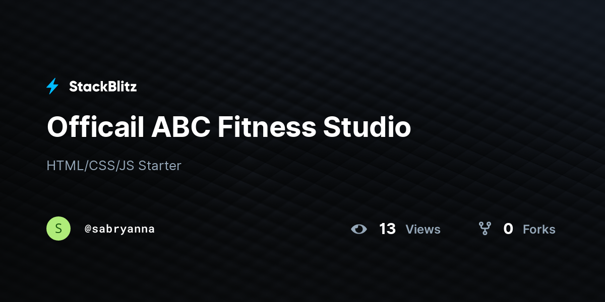 Officail ABC Fitness Studio - StackBlitz