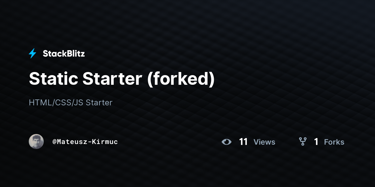 Static Starter (forked) - StackBlitz