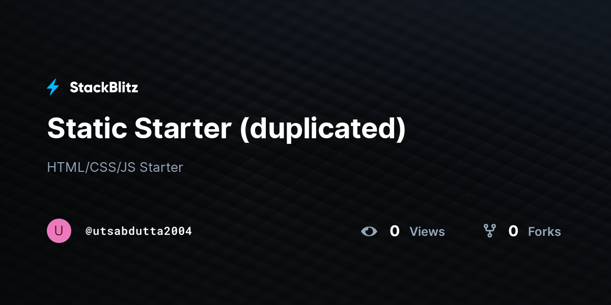 Static Starter (duplicated) - StackBlitz