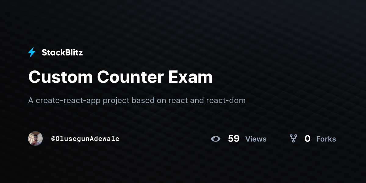 Custom Counter Exam - StackBlitz