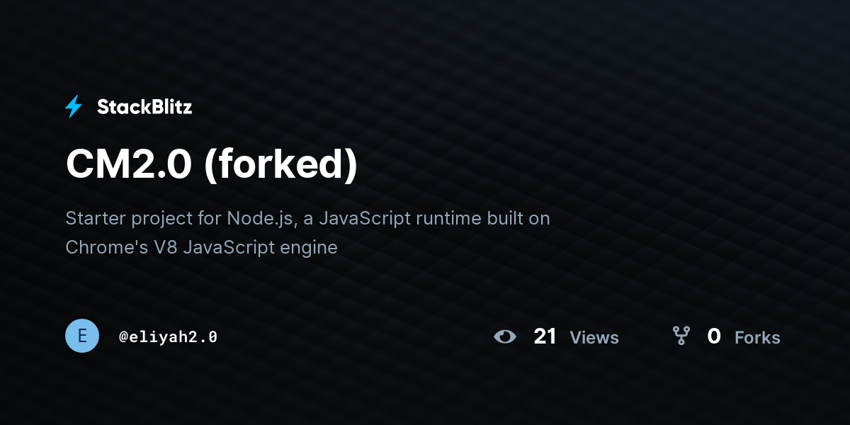 CM2.0 (forked) - StackBlitz