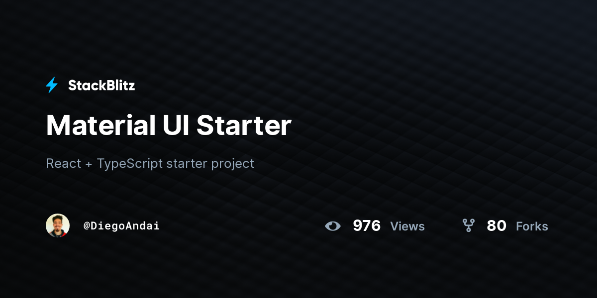 Material UI Starter - StackBlitz
