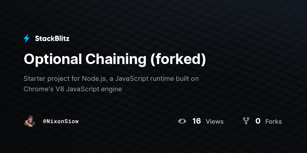 Optional Chaining (forked) - StackBlitz