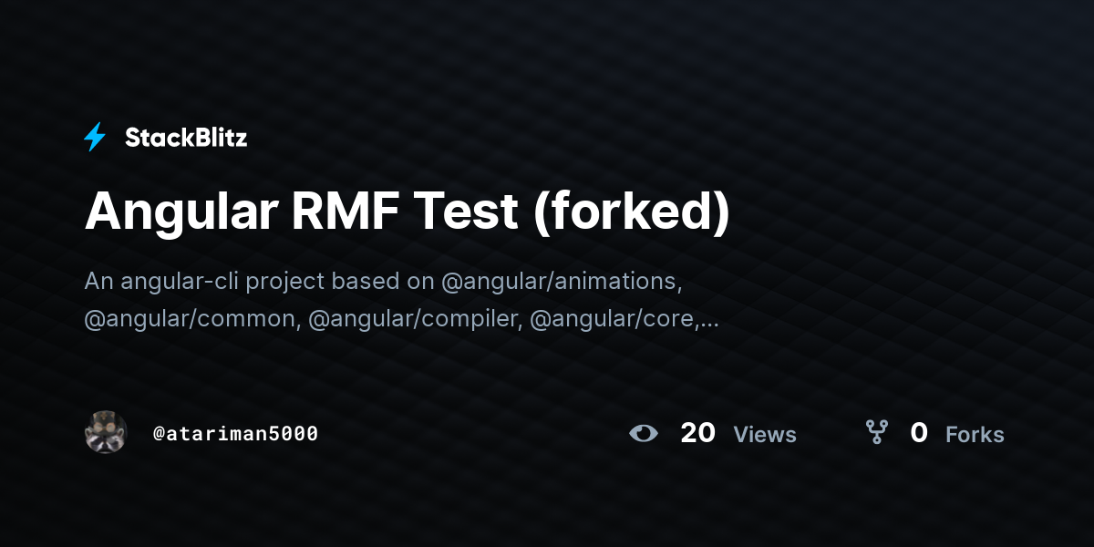 Angular RMF Test (forked) - StackBlitz
