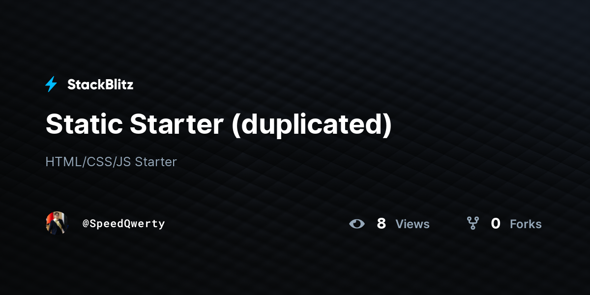 Static Starter (duplicated) - StackBlitz