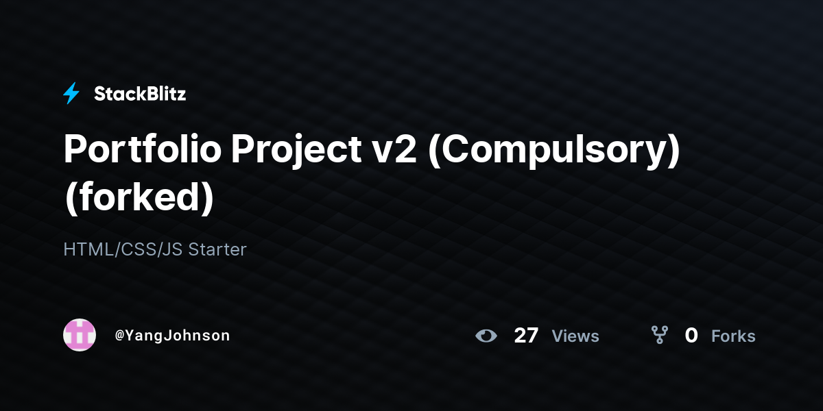 Portfolio Project v2 (Compulsory) (forked) - StackBlitz