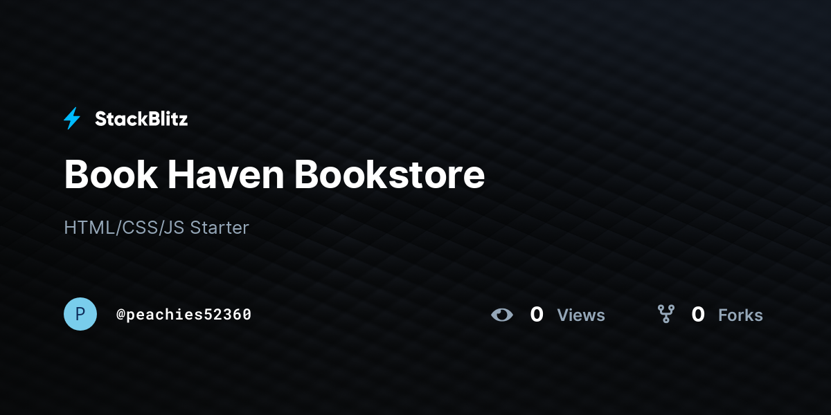 Book Haven Bookstore - StackBlitz
