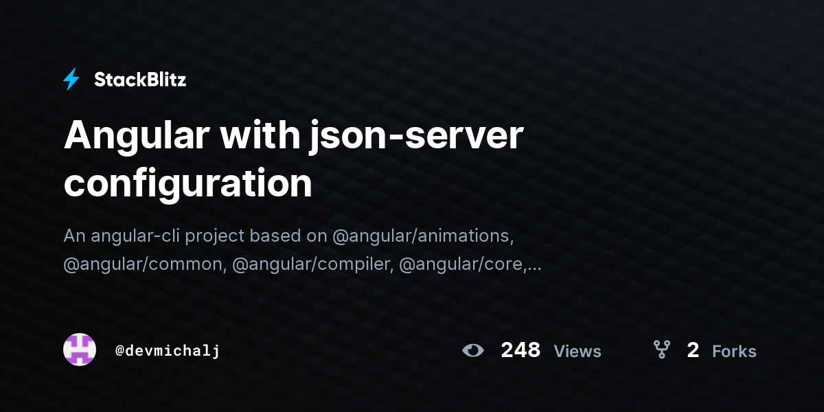Angular with json-server configuration - StackBlitz