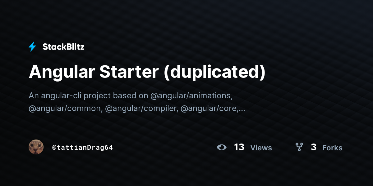 Angular Starter (duplicated) - StackBlitz