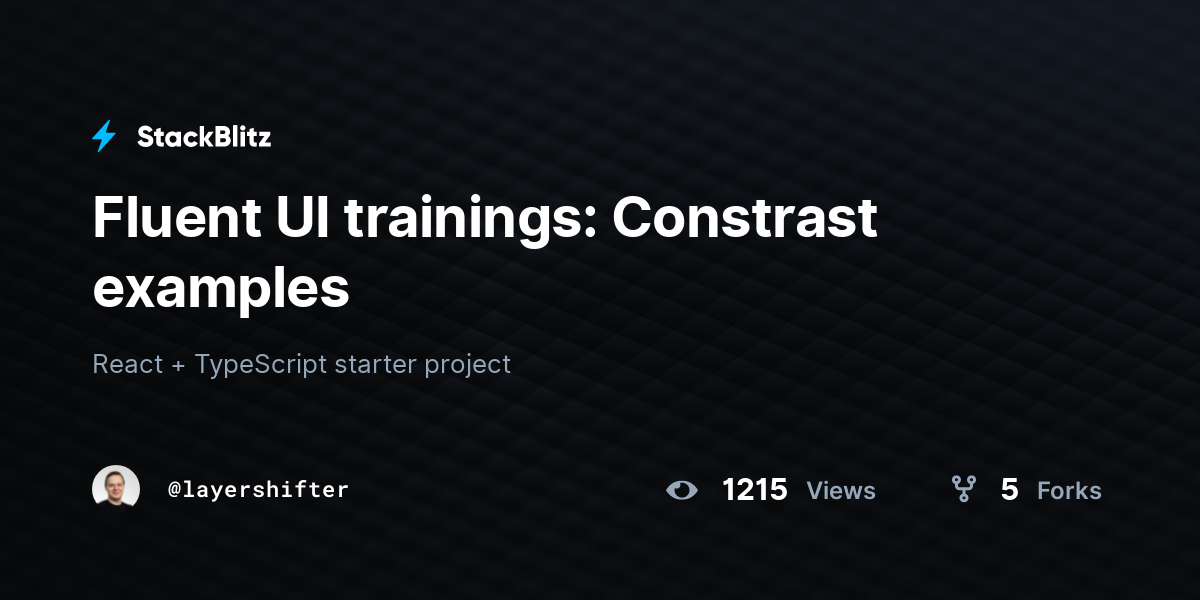 Fluent UI trainings: Constrast examples - StackBlitz