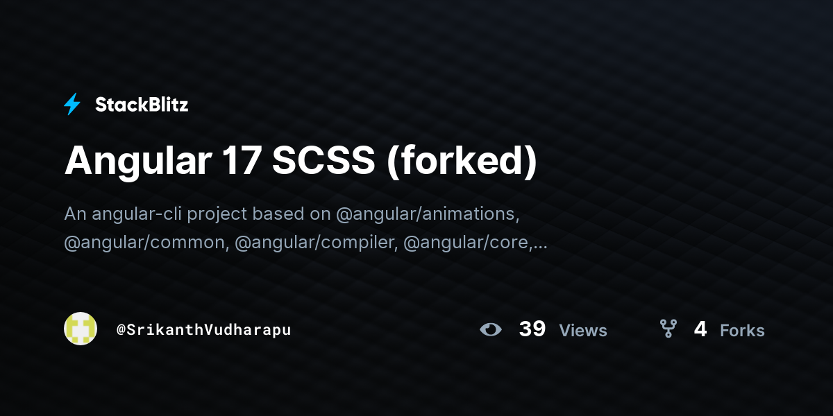 Angular 17 SCSS (forked) - StackBlitz