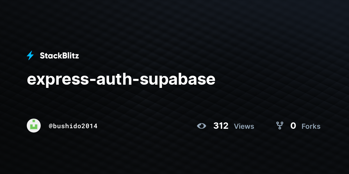 express-auth-supabase - StackBlitz